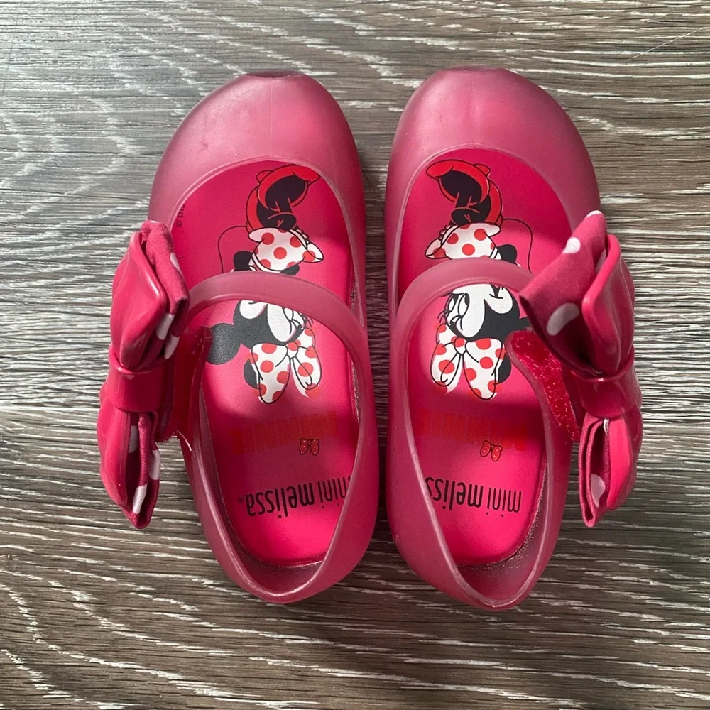 Mini Melissa Girls Red Bow Jelly Dress Shoes